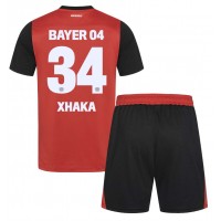 Bayer Leverkusen Granit Xhaka #34 Heimtrikotsatz Kinder 2024-25 Kurzarm (+ Kurze Hosen)